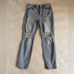 Windsor Light Blue Distressed Straight Leg Jeans